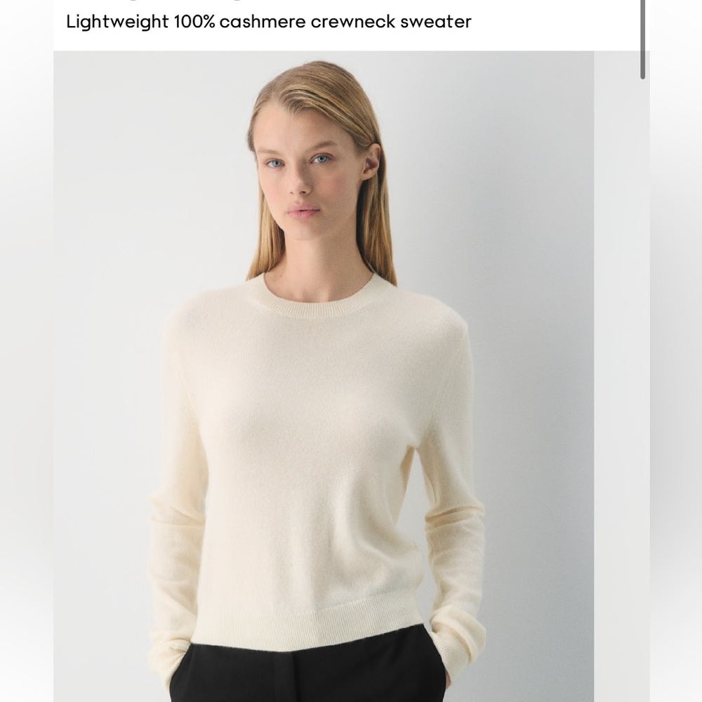 Aritzia Cashmere Crewneck Cream Sweater